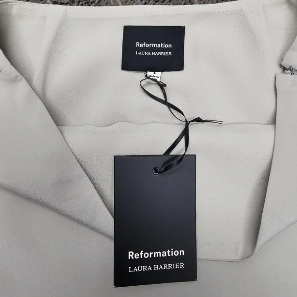 Reformation Silver Mini Pencil Skirt Cocktail - Picture 5 of 11